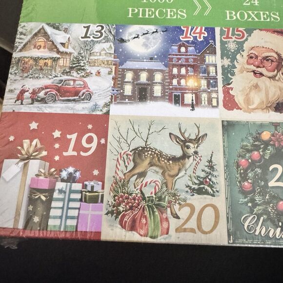 MERRY CHRISTMAS SANTA ADVENT CALENDAR 24 BOX DAYS - 1000 PC JIGSAW PUZZLE NIB - Picture 3 of 7